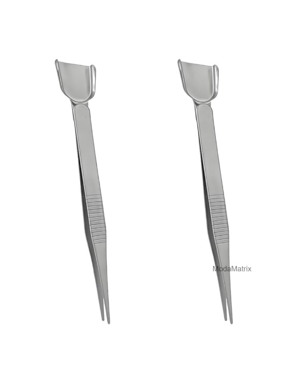 2 Pc Stainless Steel Bead Scoop Tweezers Dual-Ended Jewelry Making Tool
